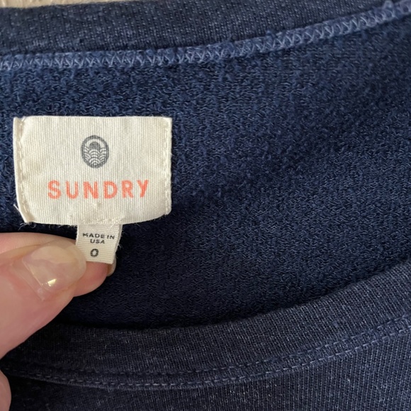 Anthropologie Sundry Sail Away Cruise Wear Beach Pullover Navy Top Small - Picture 7 of 9